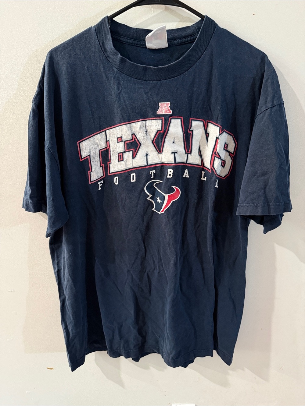 Houston Texans Navy Football Tee with Team Logo